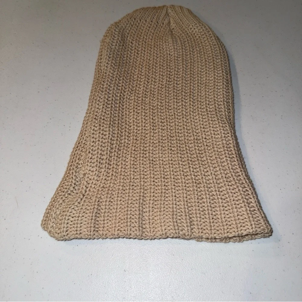 Free People Womens Dreamland Knit Beanie Hat One Size Ivory White‎ Sand Tan